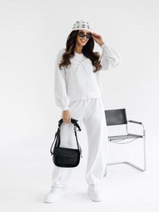 BY O LA LA ! SPODNIE DRESOWE Z ZASZEWKAMI KYLIE OFF WHITE