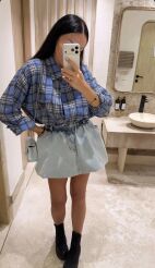 LA MILLA KOSZULA W KRATĘ BIANCA NIEBIESKA