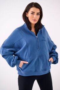 NATURAL SIDE BLUZA ZE STÓJKĄ I SUWAKIEM GRANAT