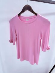 BY O LA LA! BLUZKA T-SHIRT PRĄŻEK ROSES RÓŻ