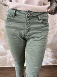 BY O LA LA! SPODNIE JEANSY BUTTONS ZIELONE - 2