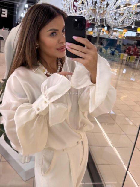 EMO ELEGANCKA KOSZULA TENCEL ŚMIETANA