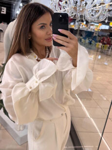 EMO ELEGANCKA KOSZULA TENCEL ŚMIETANA