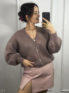 SWETER KRÓTKI KARDIGAN BABY MOHER AURORA BRUDNY RÓŻ