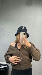 SEMPRE SWETER KARDIGAN NA GUZIKI CZEKOLADA