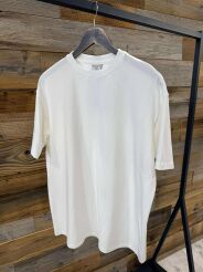 BY O LA LA! BLUZKA T-SHIRT Z LOGOWANIEM Z TYŁU ŚMIETANA