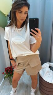 BY O LA LA...! BLUZKA BASIC USTA ŚMIETANA