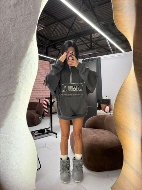 LA MILLA BLUZA POLAROWA ZE STÓJKĄ GRAFIT