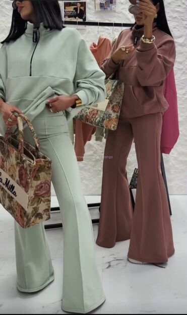 LA MILLA SPODNIE DZWONY Z PRZESZYCIEM MIĘTA