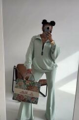 LA MILLA SPODNIE DZWONY Z PRZESZYCIEM MIĘTA