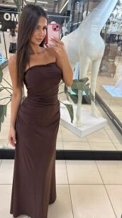 EMO MARSZCZONA SUKIENKA MAXI CZEKOLADA