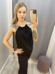 BY O LA LA...! BLUZKA TOP Z ŁAŃCUSZKIEM CZARNA - 2
