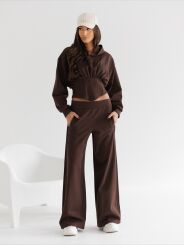 BY O LA LA...! KOMPLET BLUZA GORSET + SPODNIE CZEKOLADA (CHOCOMUS)