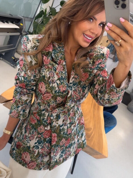 EMO MARYNARKA W KWIATY RÓŻ/MULTICOLOR