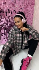 LA MILLA KOSZULA FLANELA W KRATĘ RÓŻ/CZERŃ