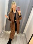 BY O LA LA! ORTALIONOWY PŁASZCZ PARKA BRĄZ - 2