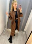 BY O LA LA! ORTALIONOWY PŁASZCZ PARKA BRĄZ - 3