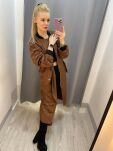 BY O LA LA! ORTALIONOWY PŁASZCZ PARKA BRĄZ - 4