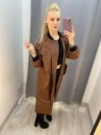 BY O LA LA! ORTALIONOWY PŁASZCZ PARKA BRĄZ - 5