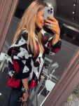 EMO OVERSIZOWY SWETER KARTY MULTICOLOR - 2