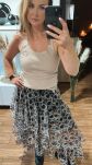 BY O LA LA! SPÓDNICA MAXI KOŁA BEŻ/ECRU/CZARNA - 4