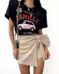 LA MILLA BLUZKA T-SHIRT OVERSIZE AUTO CZARNY
