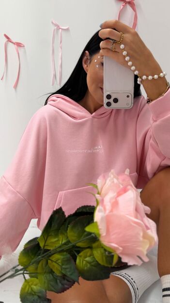 LA MILLA BLUZA OVERSIZE KANGURKA RÓŻ