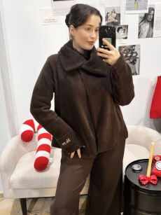 MI...MI KURTKA PONCZO CZEKOLADA