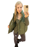 BY O LA LA...! KAMIZELKA ZE STÓJKĄ KHAKI - 8