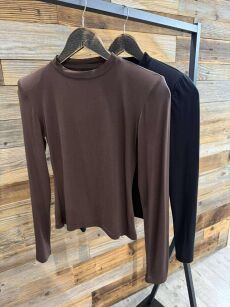 BY O LA LA...! BLUZKA BASIC Z PODUSZKAMI CZEKOLADA (CHOCOMUS)