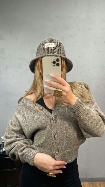 SEMPRE SWETER KARDIGAN NA GUZIKI KAKAOWY MELANŻ