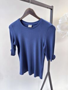 BY O LA LA! BLUZKA T-SHIRT PRĄŻEK ROSES DENIM (GRANAT)