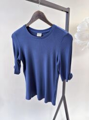 BY O LA LA! BLUZKA T-SHIRT PRĄŻEK ROSES DENIM (GRANAT)