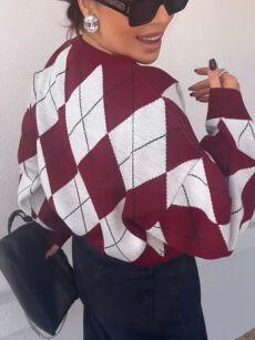EMO SWETER W ROMBY BORDO
