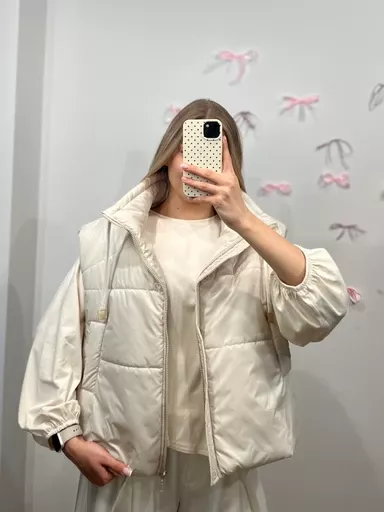 SEMPRE PIKOWANA KAMIZELKA OVERSIZE JASNY BEŻ