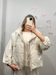 SEMPRE PIKOWANA KAMIZELKA OVERSIZE JASNY BEŻ