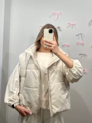 SEMPRE PIKOWANA KAMIZELKA OVERSIZE JASNY BEŻ