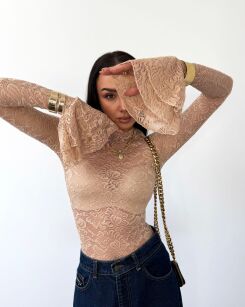 LA MILLA BLUZKA KORONKOWA LACE BEŻ