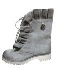 BY O LA LA BUTY BOTKI SKÓRZANE Z FALBANĄ SZARE - 6