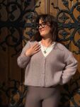 SWETER KARDIGAN OZDOBNE GUZIKI DAISY CHŁODNY BEŻ - 2