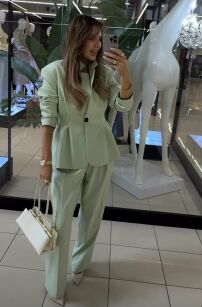 EMO SPODNIE Z KANTEM PISTACJA