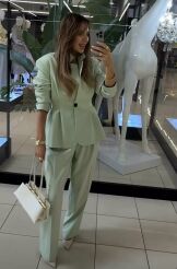 EMO SPODNIE Z KANTEM PISTACJA