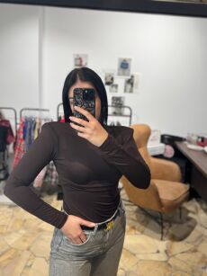 LA MILLA BODY GOLF Z PODUSZKAMI DŁUGI RĘKAW CZEKOLADA