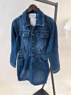 BY O LA LA! JEANSOWA SUKIENKA MINI GRANAT (NAVY)