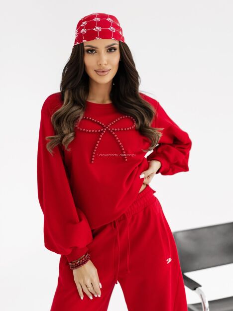 BY O LA LA! BLUZA Z KOKARDĄ RED KISS