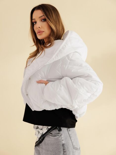 BY O LA LA! PIKOWANA KURTKA RĘKAW BUFKA OFF WHITE