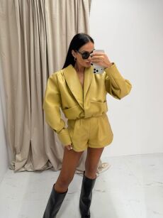 LA MILLA KURTKA TESSA TERENIA ECO SKÓRA MUSZTARDA