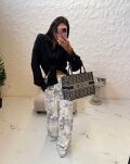 LA MILLA SPODNIE Z PRINTEM A'LA DIOR LNIANE SZARE - 6