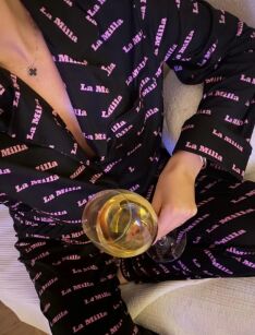 LA MILLA PIŻAMA Z LOGO CZARNA