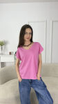 BLUZKA T-SHIRT V-NECK MICHELLE RÓŻOWY - 2